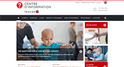 Desktop Screenshot of centreinfo.leucan.qc.ca